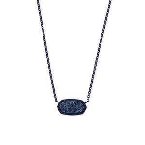 Kendra Scott Elisa Navy Necklace Blue Drusy